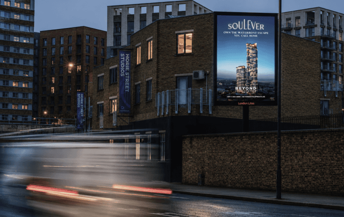 Soulever billboard by Beyond beside Horie Street Studios