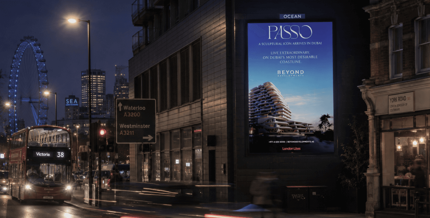 Passo billboard near the London Eye on York Road