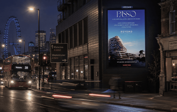 Passo billboard near the London Eye on York Road